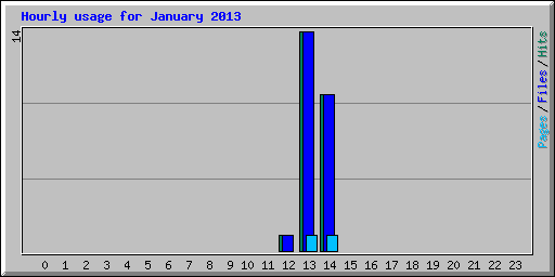 Hourly usage for January 2013